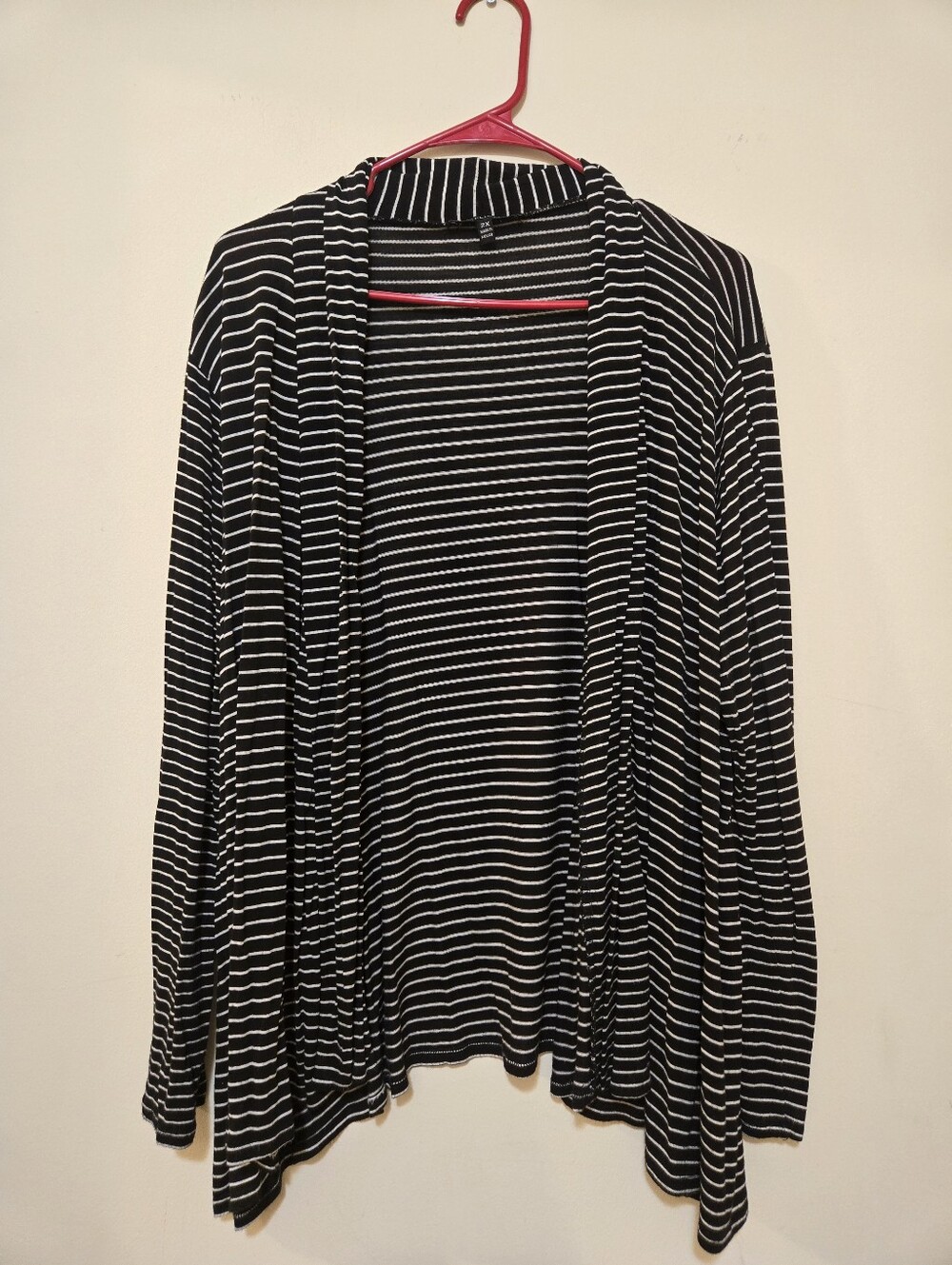Black-and-white Simpicity striped open-front cardigan Size 2X